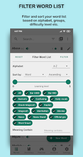 Word Store: save, practice and learn vocabulary