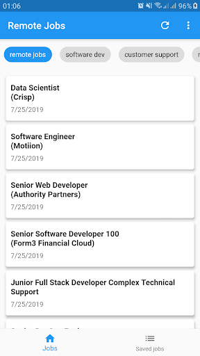 Android application Remote Jobs screenshort
