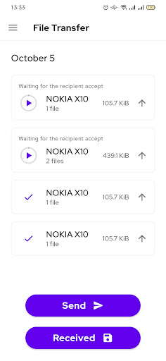 Android application File Transfer screenshort