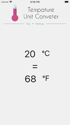 Android application Temperature Conveter screenshort