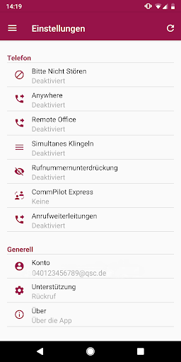 Android application Centraflex Remote screenshort