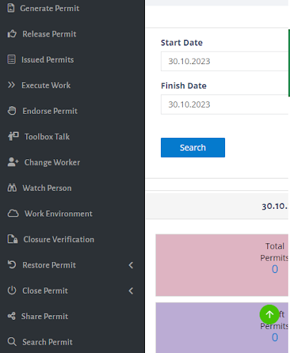 Safety Permit To Work (PTW) Screen 2