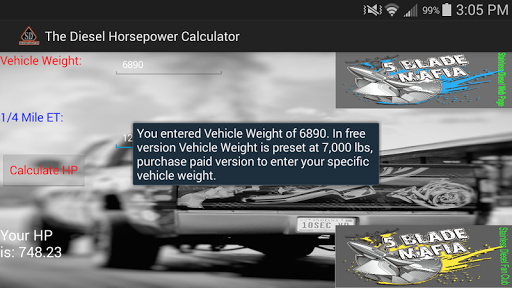 Diesel Horsepower Calculator