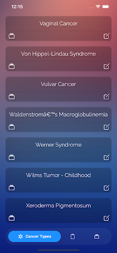 Android application CancerNotes screenshort
