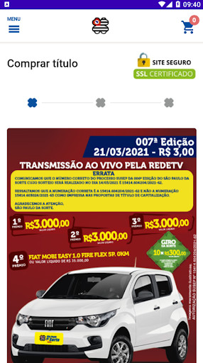 Android application São Paulo dá Sorte screenshort