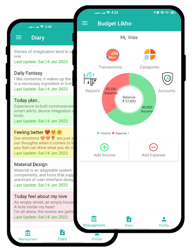 Android application Budget Likho screenshort