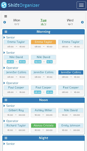 Android application ShiftOrganizer screenshort