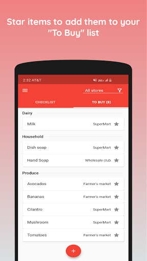Shared Grocery Checklist - Bey Screen 2