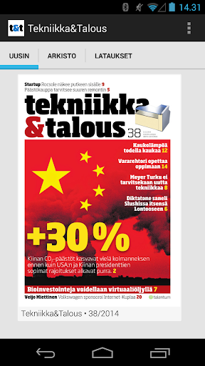 Android application Tekniikka&Talous screenshort