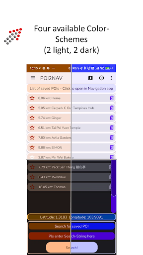 Android application POI-2-NAV GPS Places Database screenshort