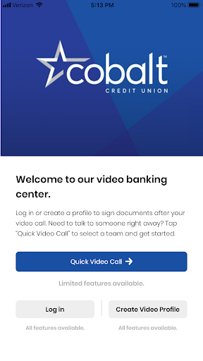 Android application Cobalt Video Banking screenshort