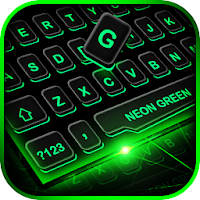 Neon Green Future Tech Keyboard