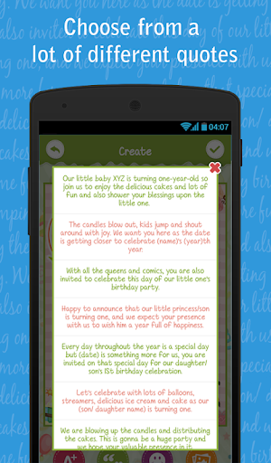 Birthday Party Invitation Screen 3