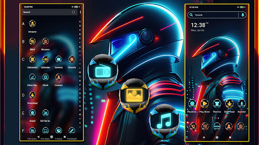 Neon Bike Rider Theme Screen 3