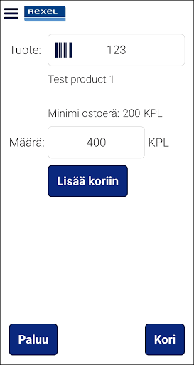 Android application Rexel mobiili screenshort
