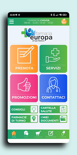 Android application Farmacia Europa Varese screenshort