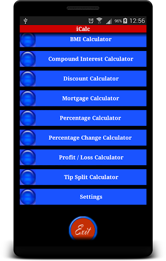 Android application iCalc Pro screenshort