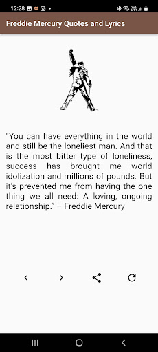 Android application Freddie Mercury Quotes screenshort