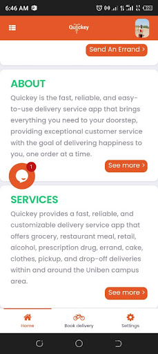 Quickey: Food/Product Delivery Screen 3