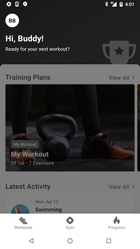 Android application Elevate Training App screenshort