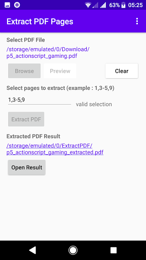 Extract PDF Pages Screen 2