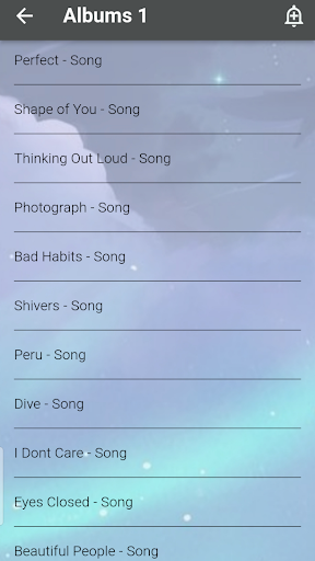 Ed Sheeran Song Screen 2