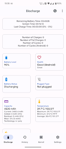 Android application Battery Lab screenshort