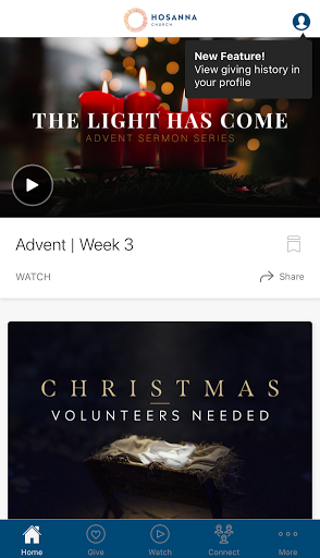 Android application Hosanna Church MN screenshort