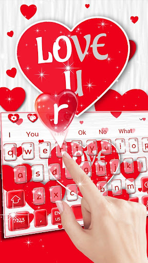 Red Love Heart  Keyboard Theme
