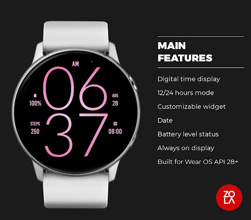 Pink Rose Light Watch Face Screen 2