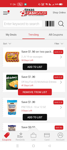 Texas Cash Saver Screen 3