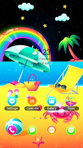 Android application Colorful Beach - Wallpaper screenshort