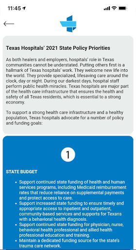 THA Advocacy App Screen 3