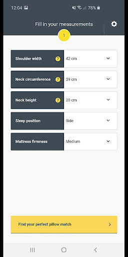 Android application Pillowise Pillow: Find your pe screenshort