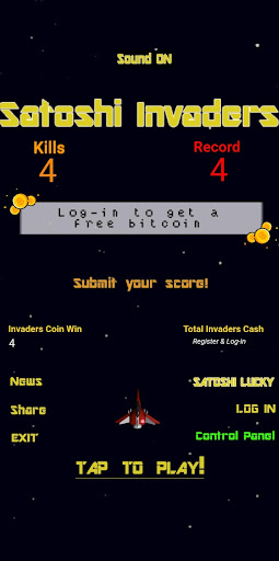 Android application Satoshi Invaders screenshort