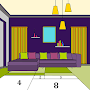 House Interior Color by Number: Home Coloring Book