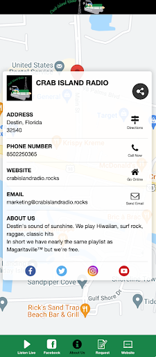 Crab Island Radio Screen 2