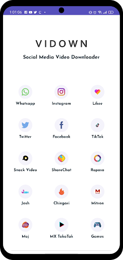 Android application Vidown - Download Any Video screenshort
