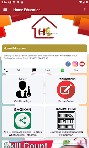 Android application Home Education Padang screenshort
