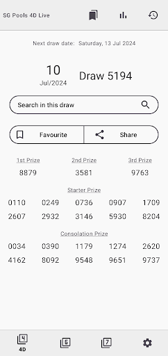 Android application SG Pools Live screenshort