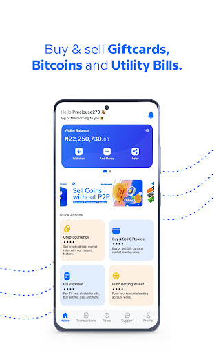 Pgoldapp: Crypto & Giftcards Screen 2