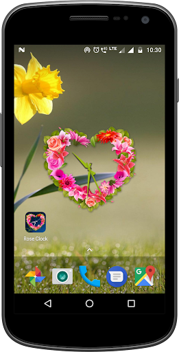 Android application Rose Clock Live Wallpaper screenshort