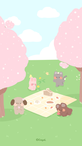 Android application 카카오톡 테마 - 보송보송친구들_봄나들이 (카톡테마) screenshort
