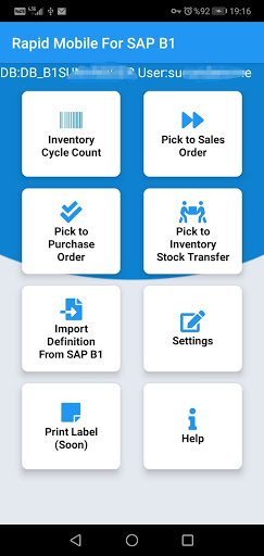 Android application Rapid Mobile For SAP B1 screenshort