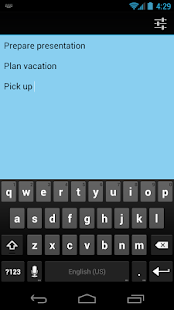 Captura de pantalla del widget de nota adhesiva simple Plus