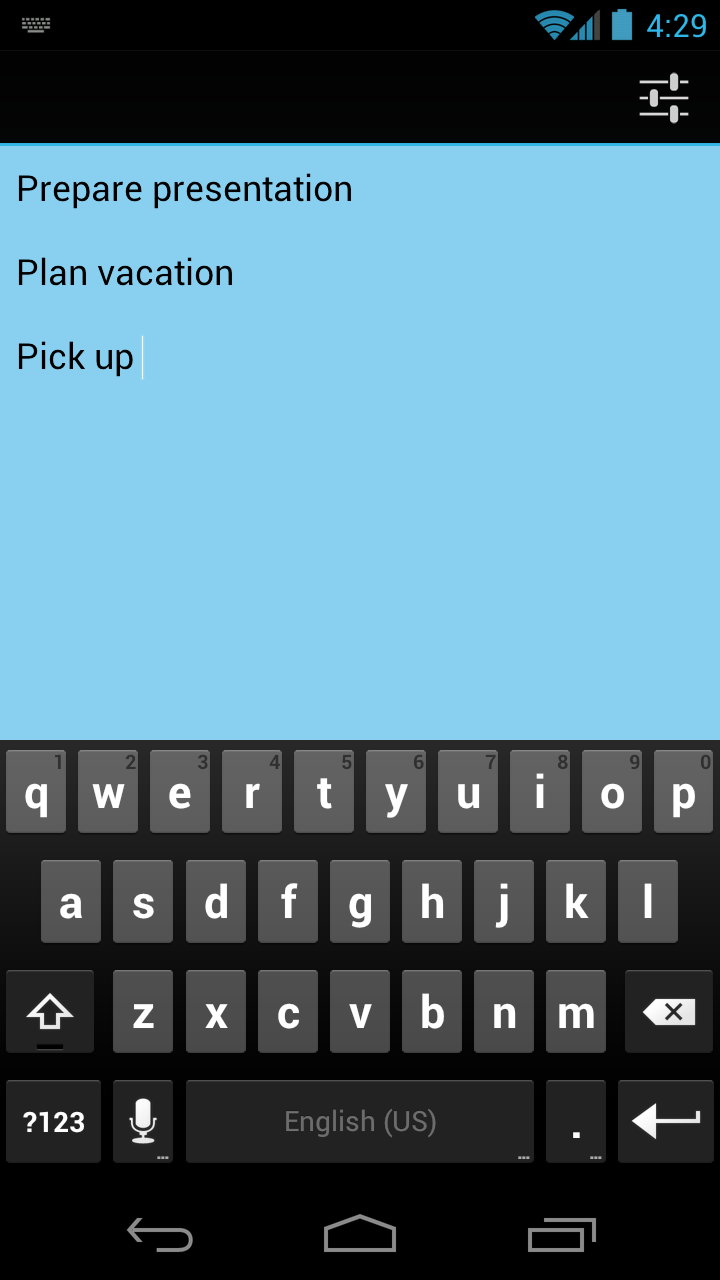 Android application Simple Sticky Note Widget Plus screenshort