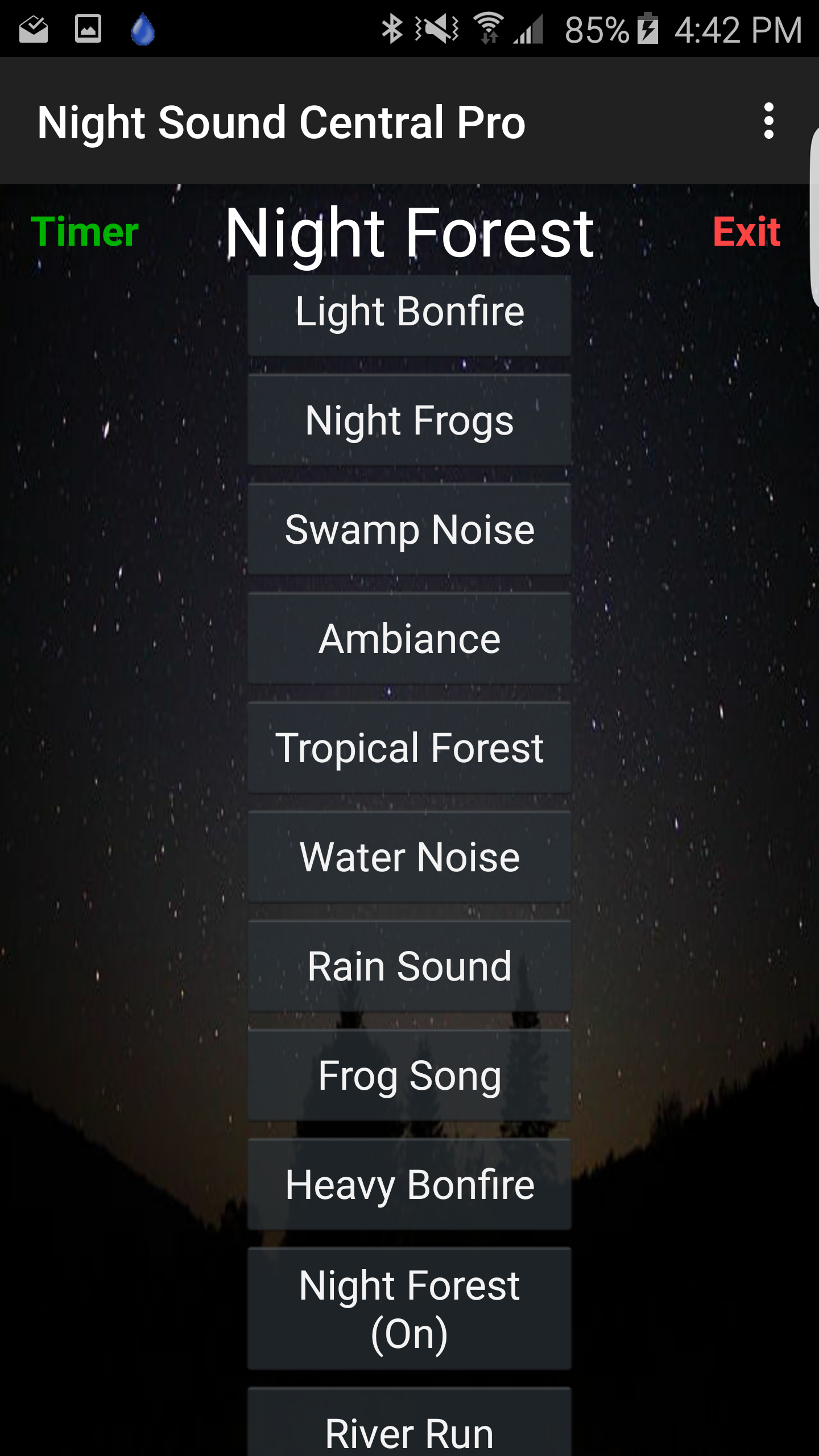 Android application Night Sound Central Pro screenshort