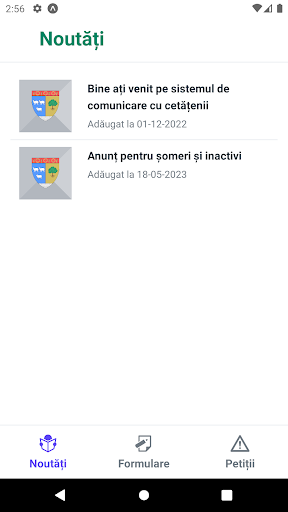 Android application Comunicare cetățeni Cervenia screenshort