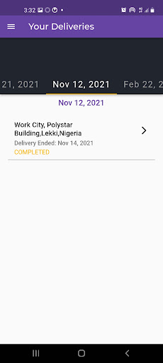 Velocity Dispatch Rider App Screen 2