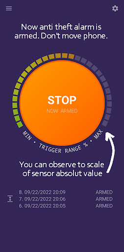 Anti theft mobile alarm Screen 3